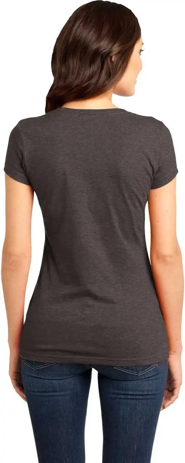 District Dt6001 Women’s Fitted Very Important Tee - Heathered Brown