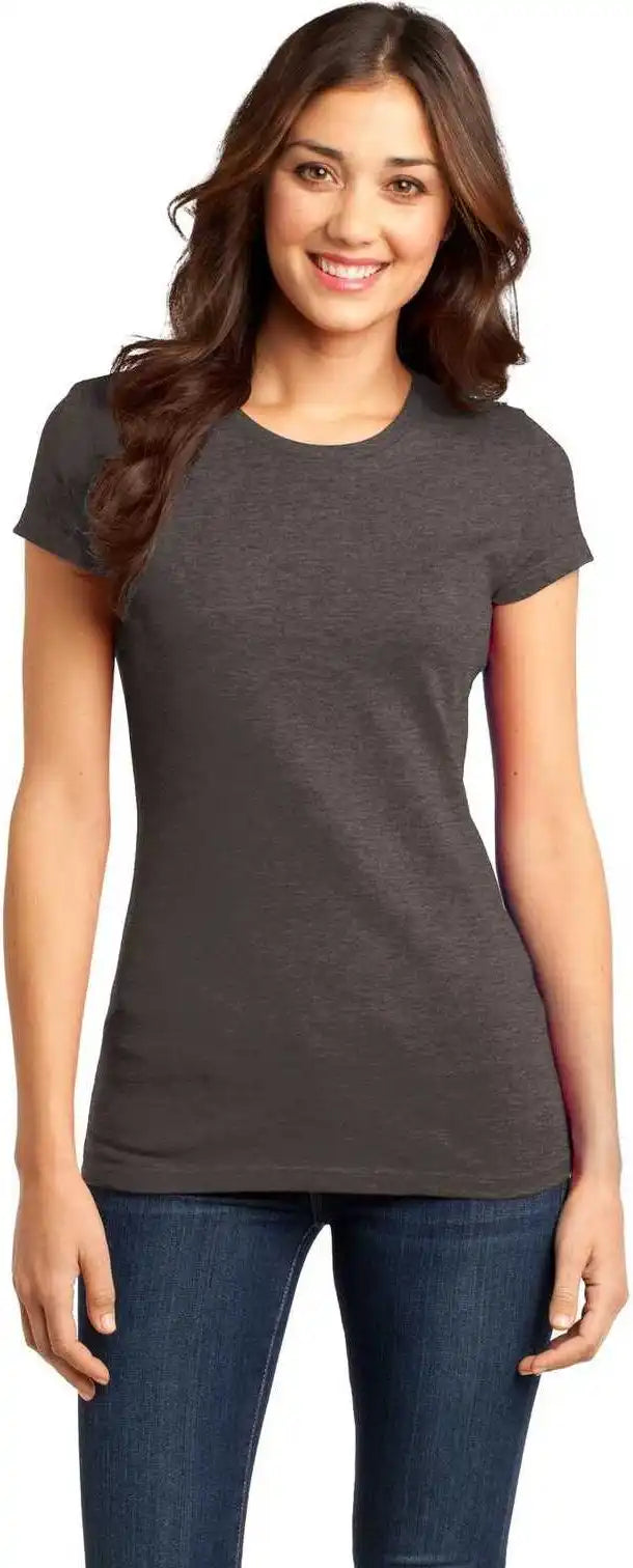 District Dt6001 Women’s Fitted Very Important Tee - Heathered Brown