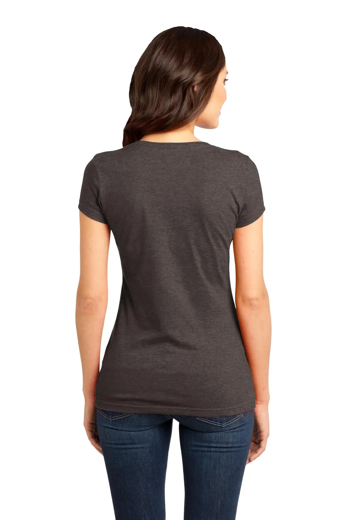 District Dt6001 Women’s Fitted Very Important Tee - Heathered Brown