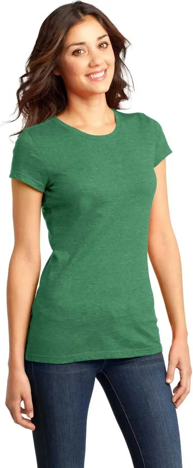 District Dt6001 Women’s Fitted Very Important Tee - Heathered Kelly Green