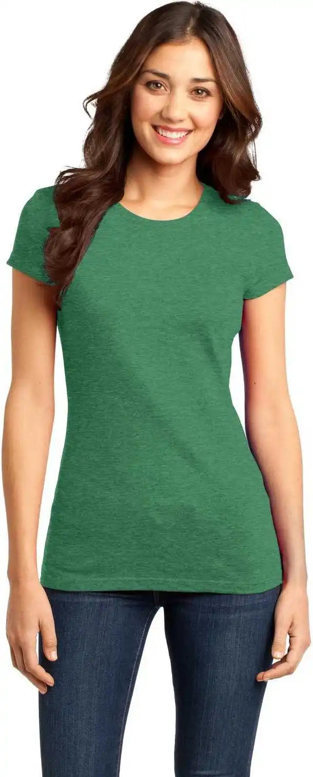 District Dt6001 Women’s Fitted Very Important Tee - Heathered Kelly Green
