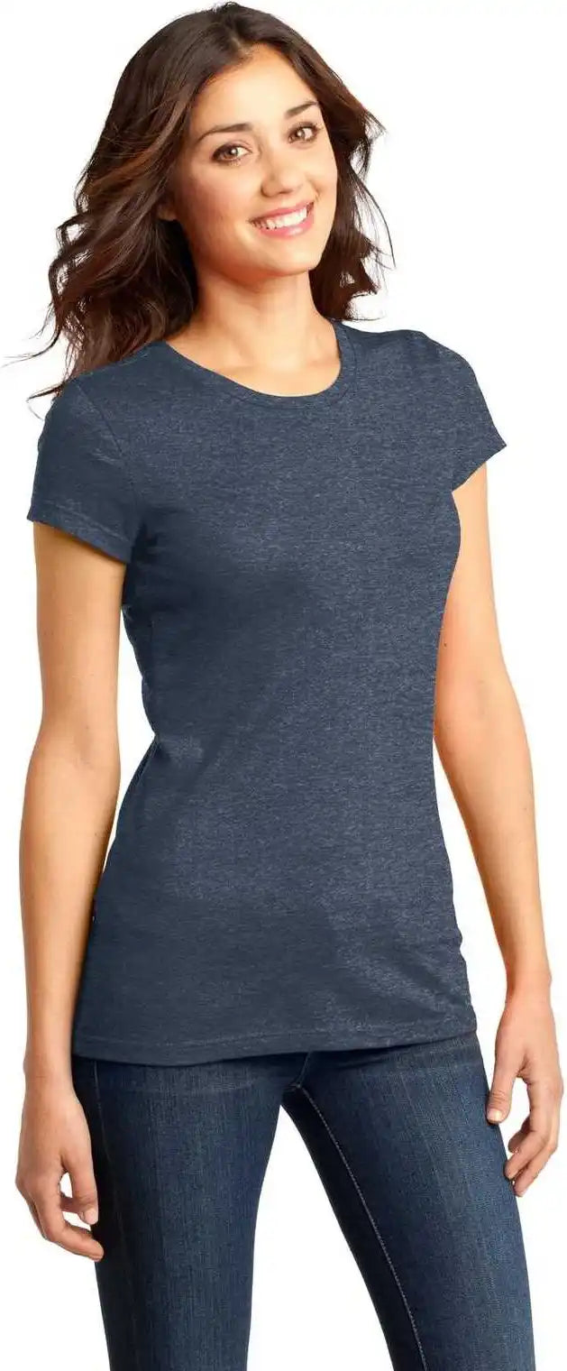 District Dt6001 Women’s Fitted Very Important Tee Heathered Navy
