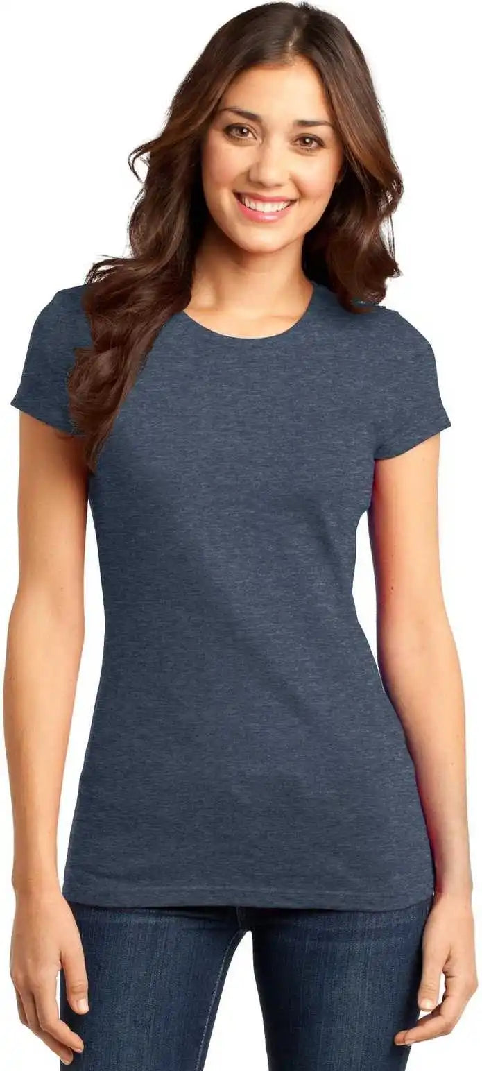 District Dt6001 Women’s Fitted Very Important Tee Heathered Navy