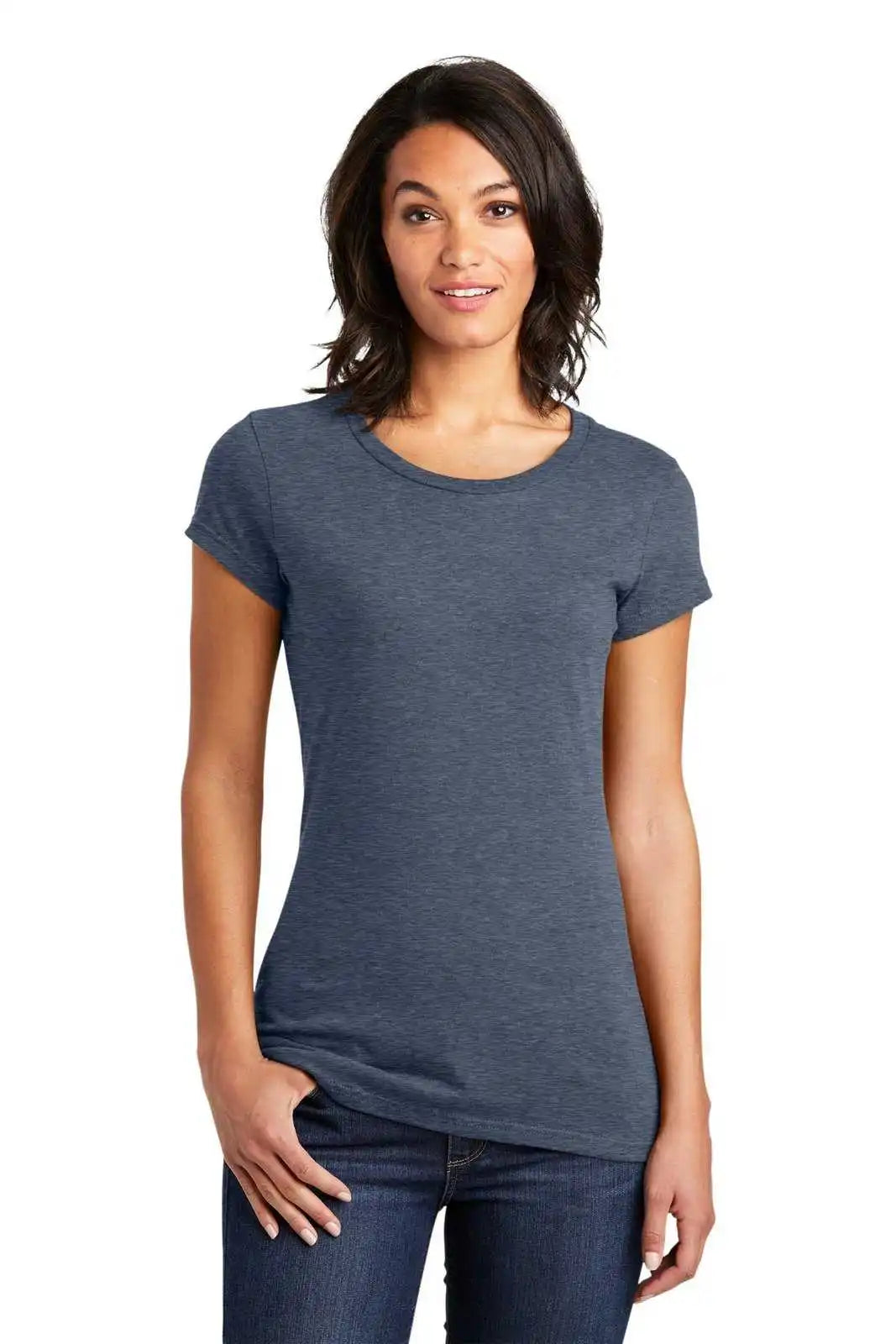 District Dt6001 Women’s Fitted Very Important Tee - Heathered Navy