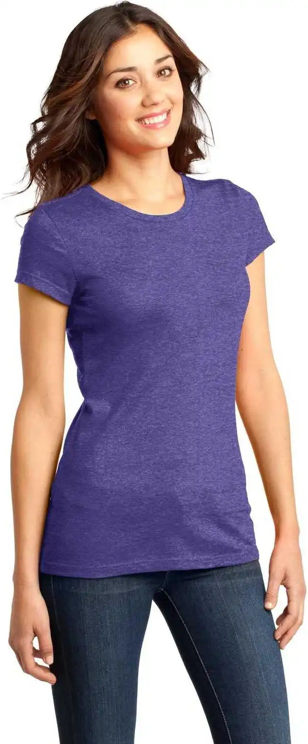District Dt6001 Women’s Fitted Very Important Tee - Heathered Purple