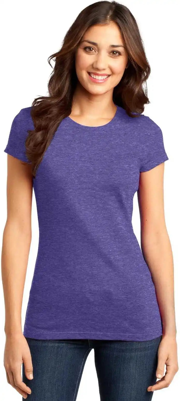 District Dt6001 Women’s Fitted Very Important Tee Heathered Purple