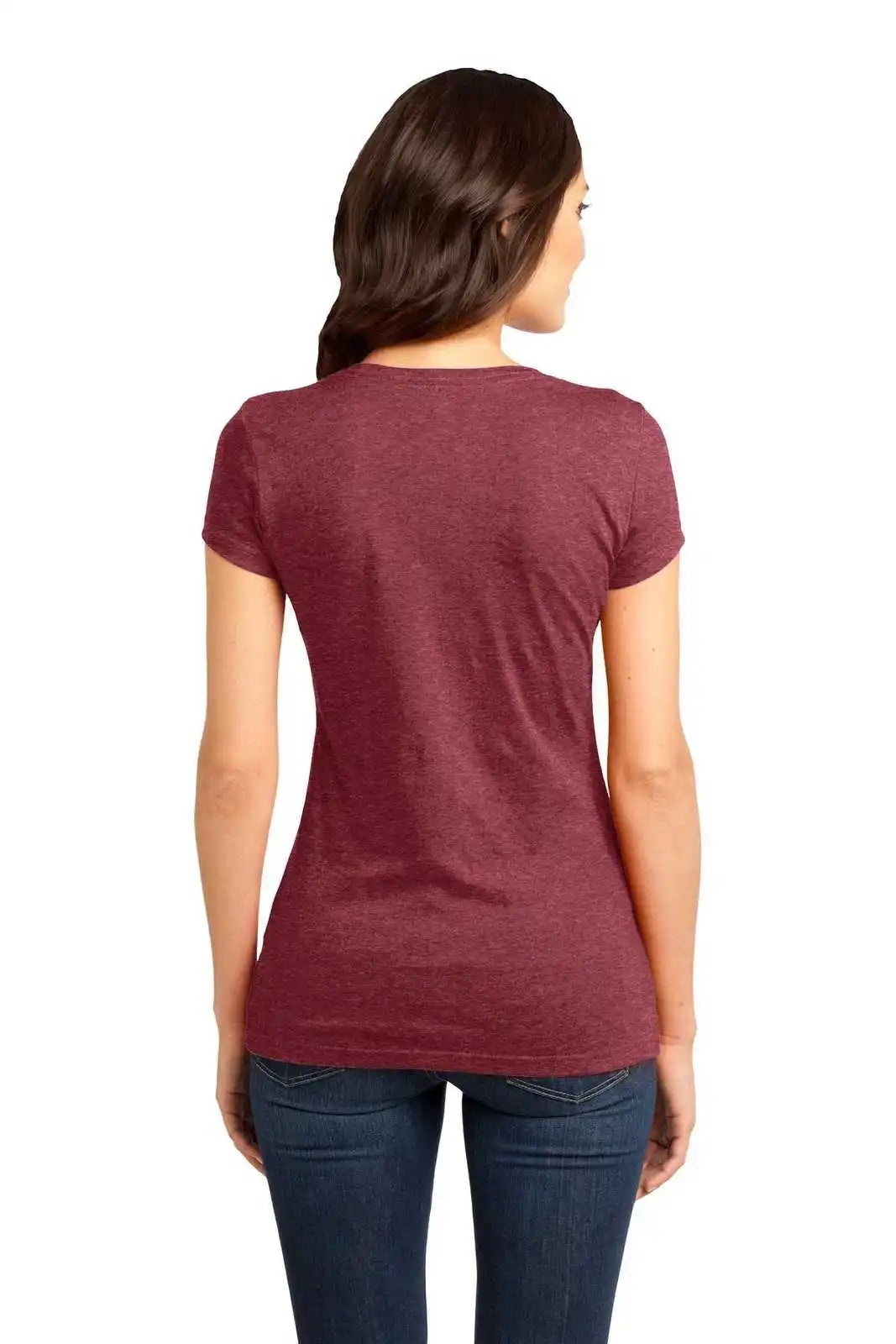 District Dt6001 Women’s Fitted Very Important Tee Heathered Red