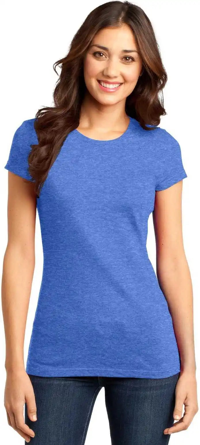 District Dt6001 Women’s Fitted Very Important Tee Heathered Royal