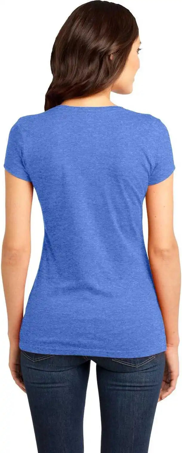 District Dt6001 Women’s Fitted Very Important Tee Heathered Royal