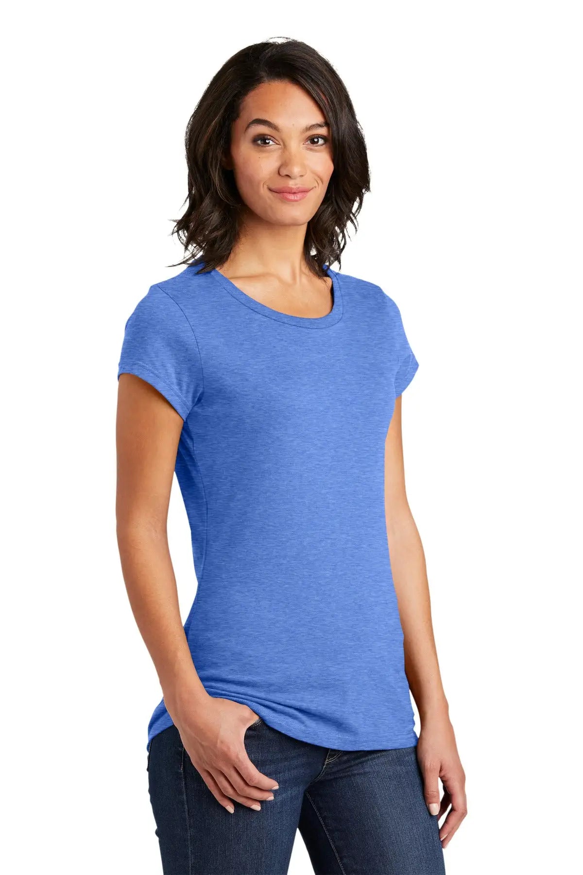 District Dt6001 Women’s Fitted Very Important Tee - Heathered Royal