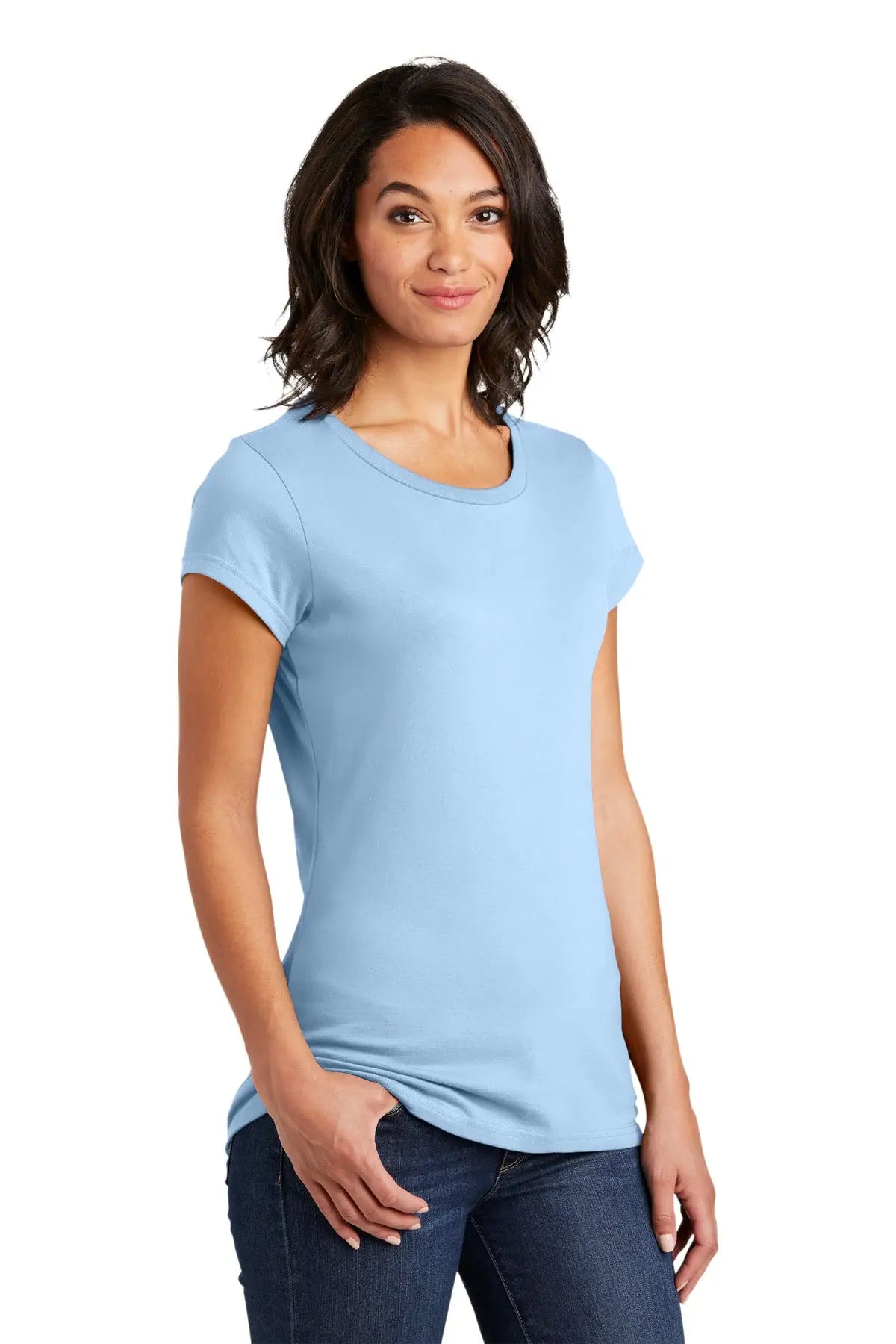 District Dt6001 Women’s Fitted Very Important Tee - Ice Blue