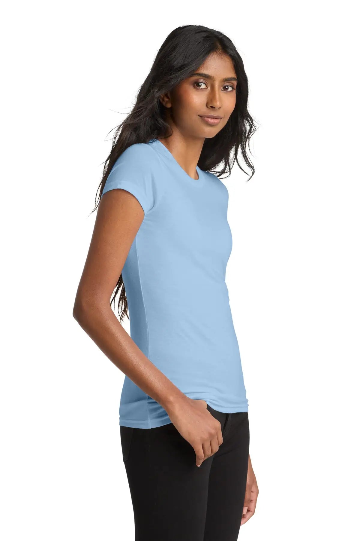 District Dt6001 Women’s Fitted Very Important Tee - Ice Blue