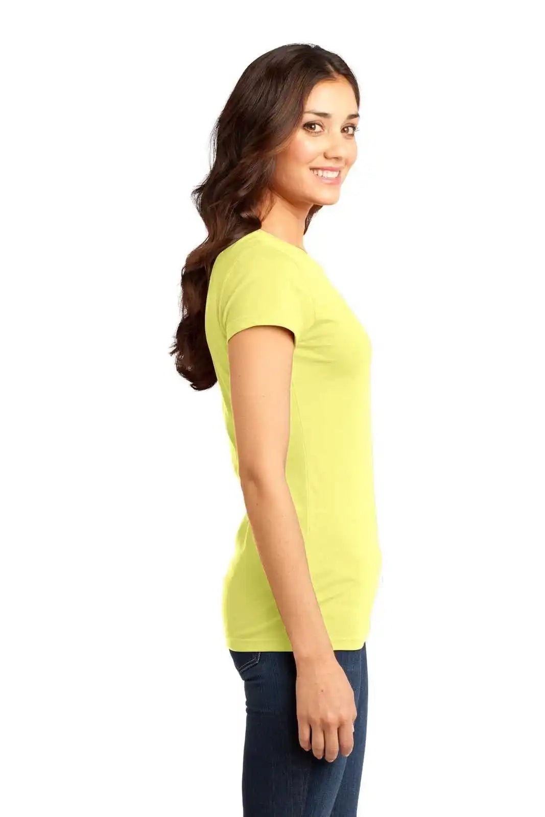 District Dt6001 Women’s Fitted Very Important Tee - Lemon Yellow