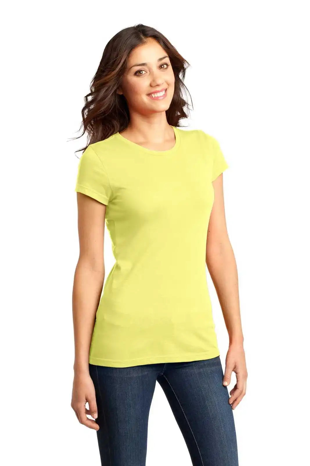 District Dt6001 Women’s Fitted Very Important Tee - Lemon Yellow