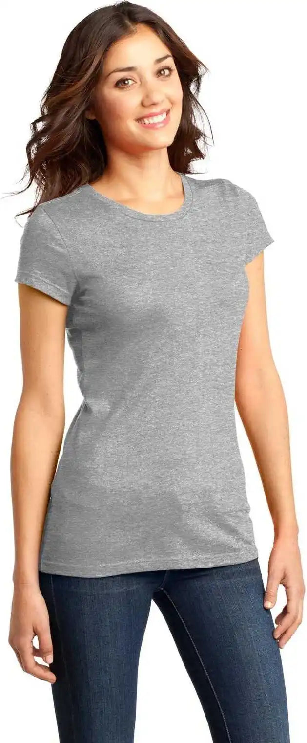 District Dt6001 Women’s Fitted Very Important Tee Light Heather Gray