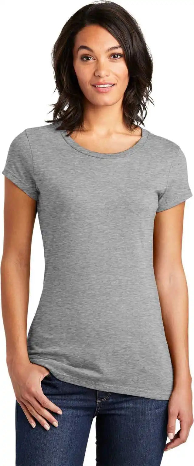 District Dt6001 Women’s Fitted Very Important Tee - Light Heather Grey
