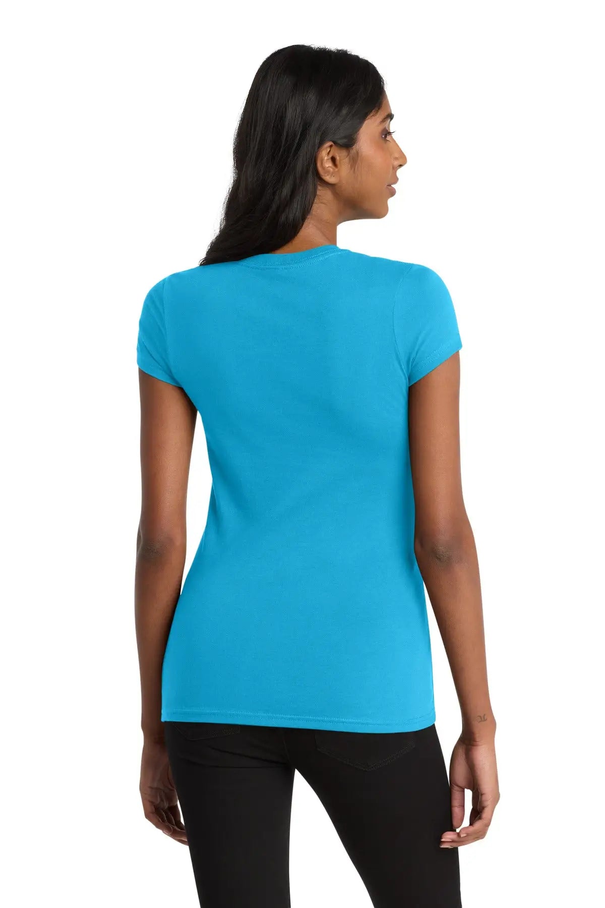 District Dt6001 Women’s Fitted Very Important Tee - Light Turquoise