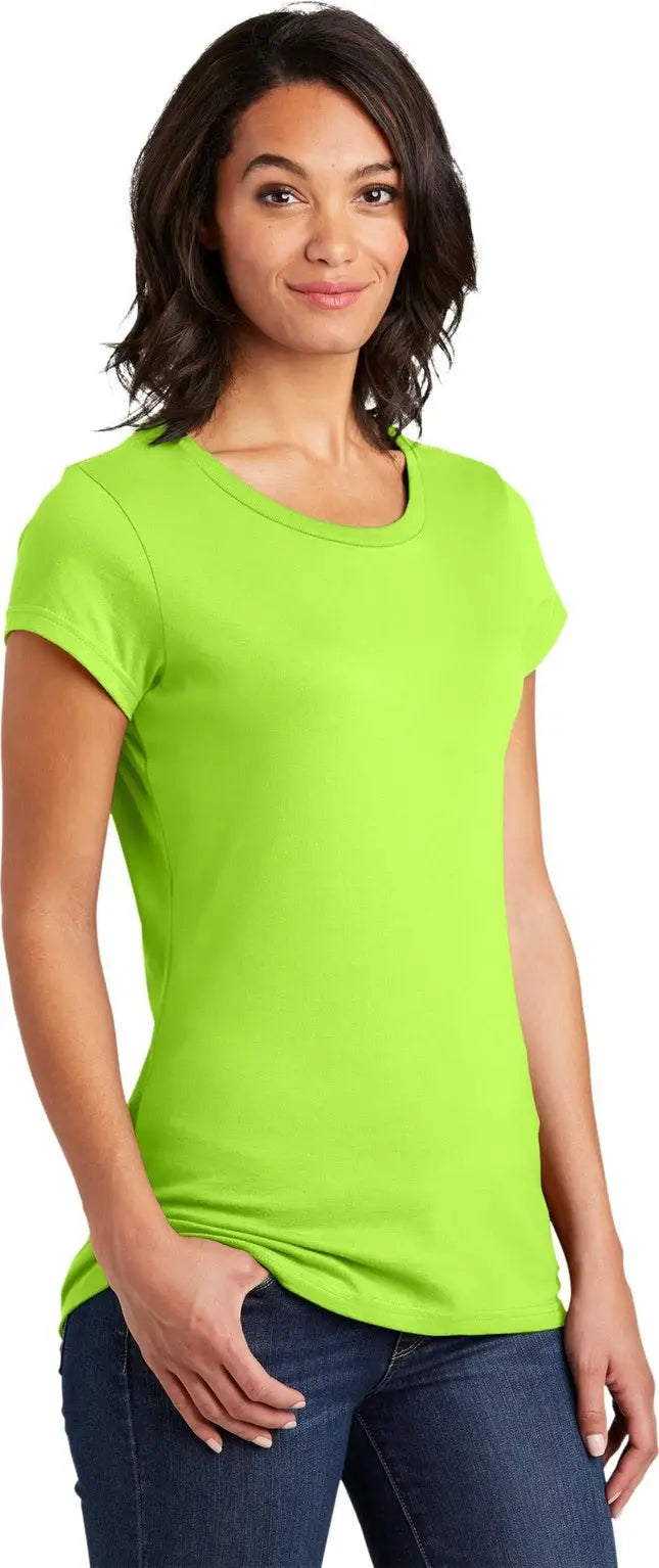 District Dt6001 Women’s Fitted Very Important Tee - Lime Shock