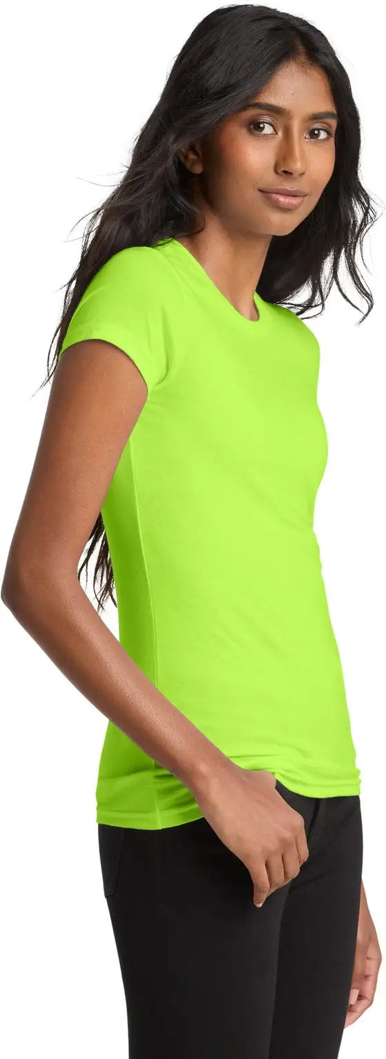District Dt6001 Women’s Fitted Very Important Tee - Lime Shock