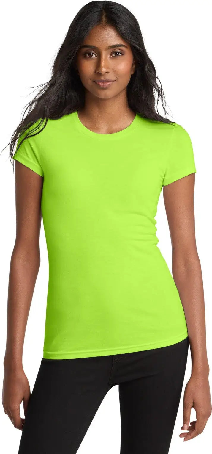 District Dt6001 Women’s Fitted Very Important Tee - Lime Shock - Ladies Xs