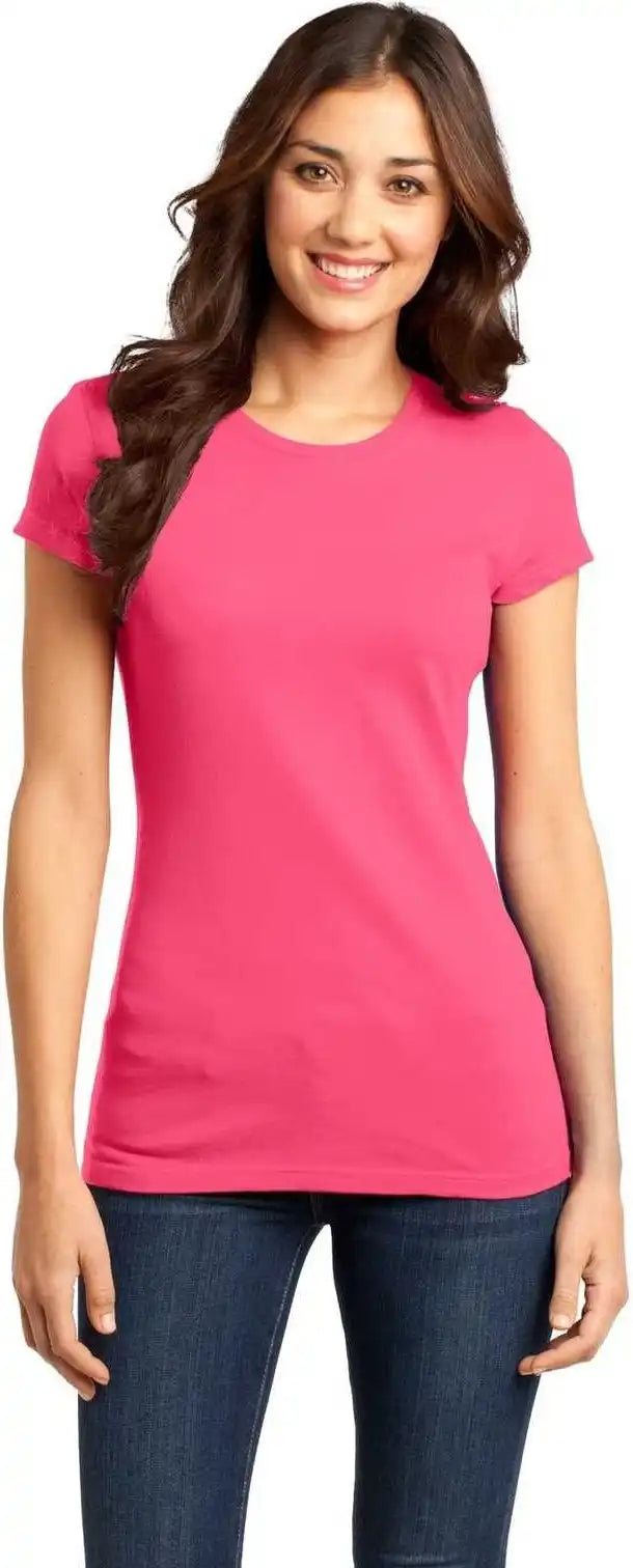 District Dt6001 Women’s Fitted Very Important Tee - Neon Pink