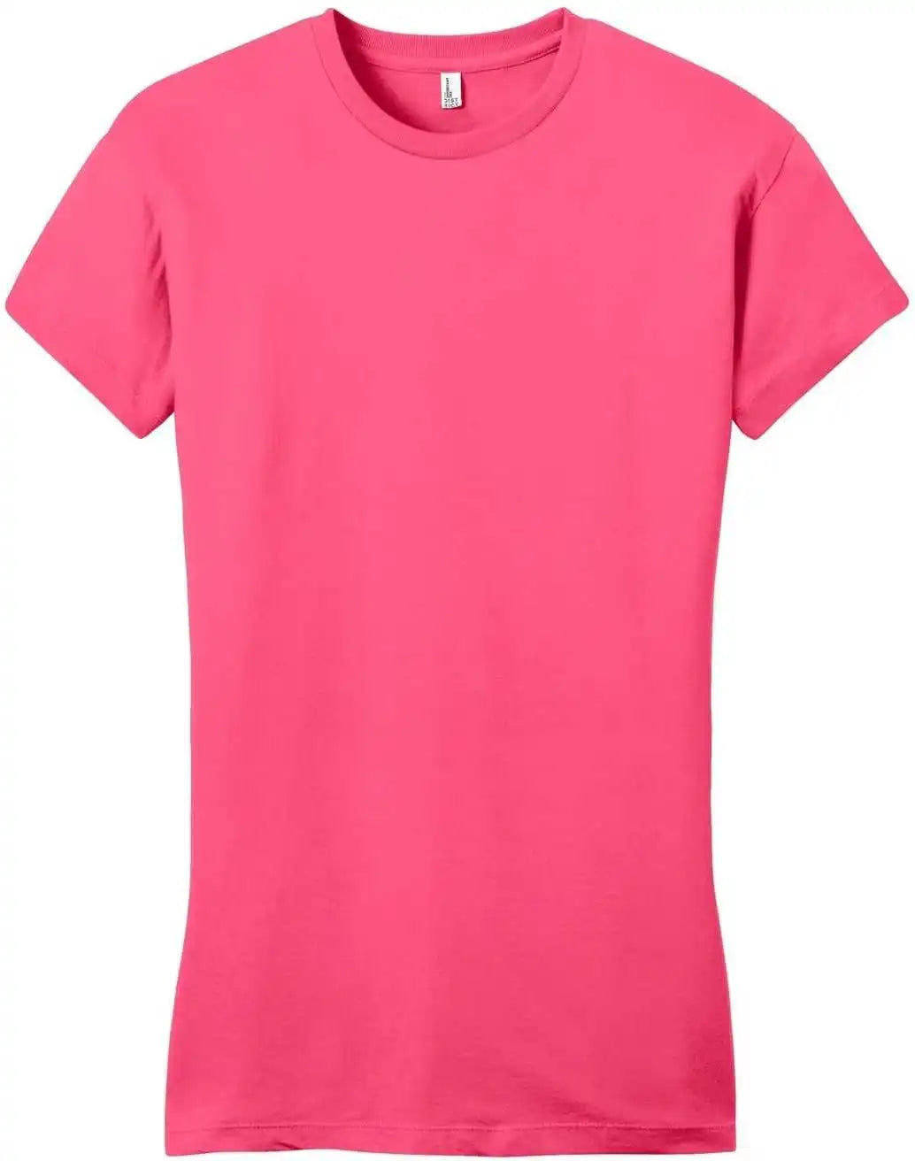 District Dt6001 Women’s Fitted Very Important Tee - Neon Pink