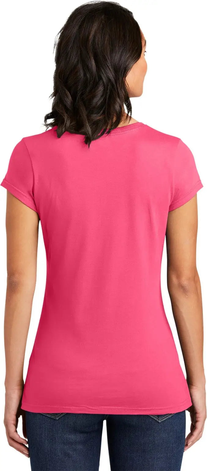 District Dt6001 Women’s Fitted Very Important Tee - Neon Pink