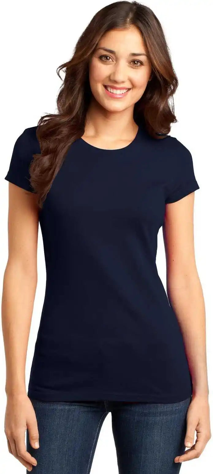 District Dt6001 Women’s Fitted Very Important Tee New Navy
