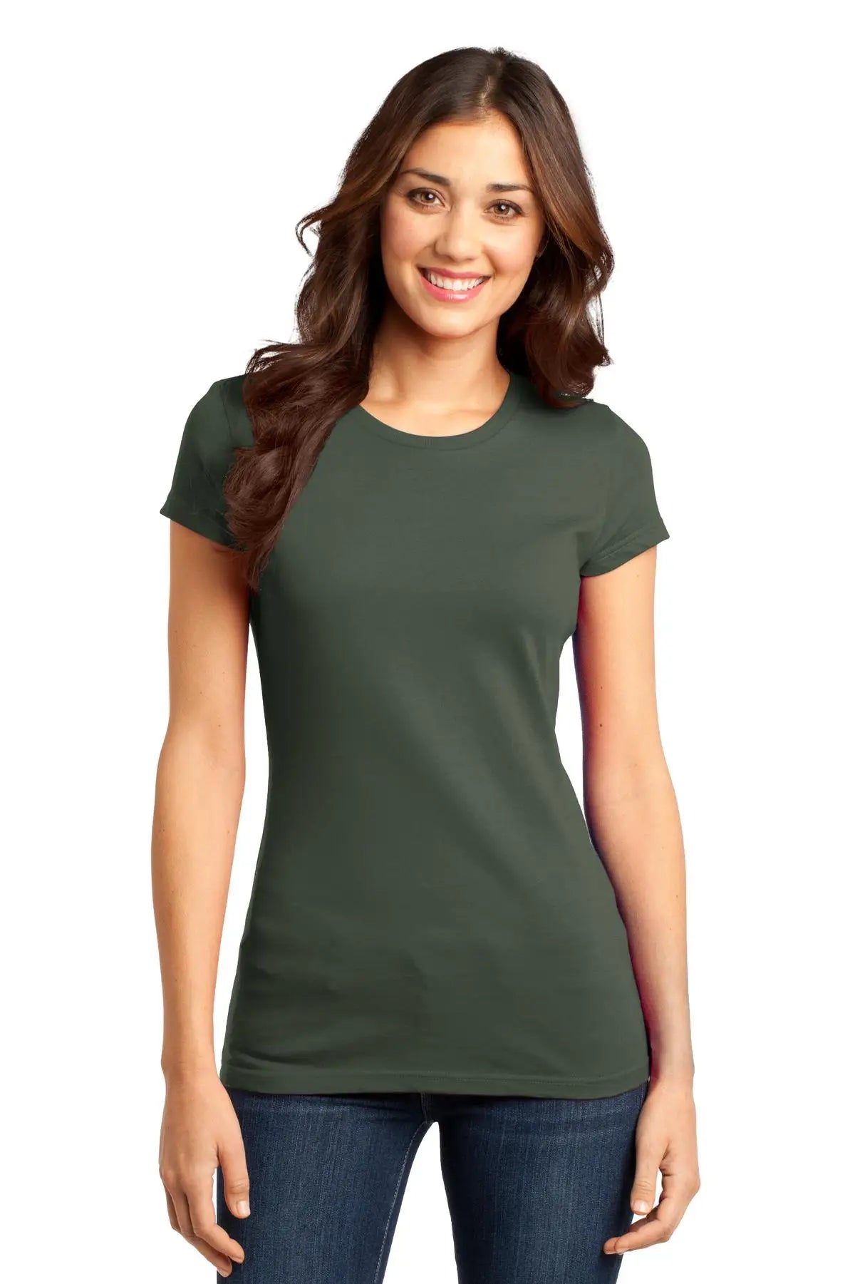 District Dt6001 Women’s Fitted Very Important Tee - Olive - Ladies Xs