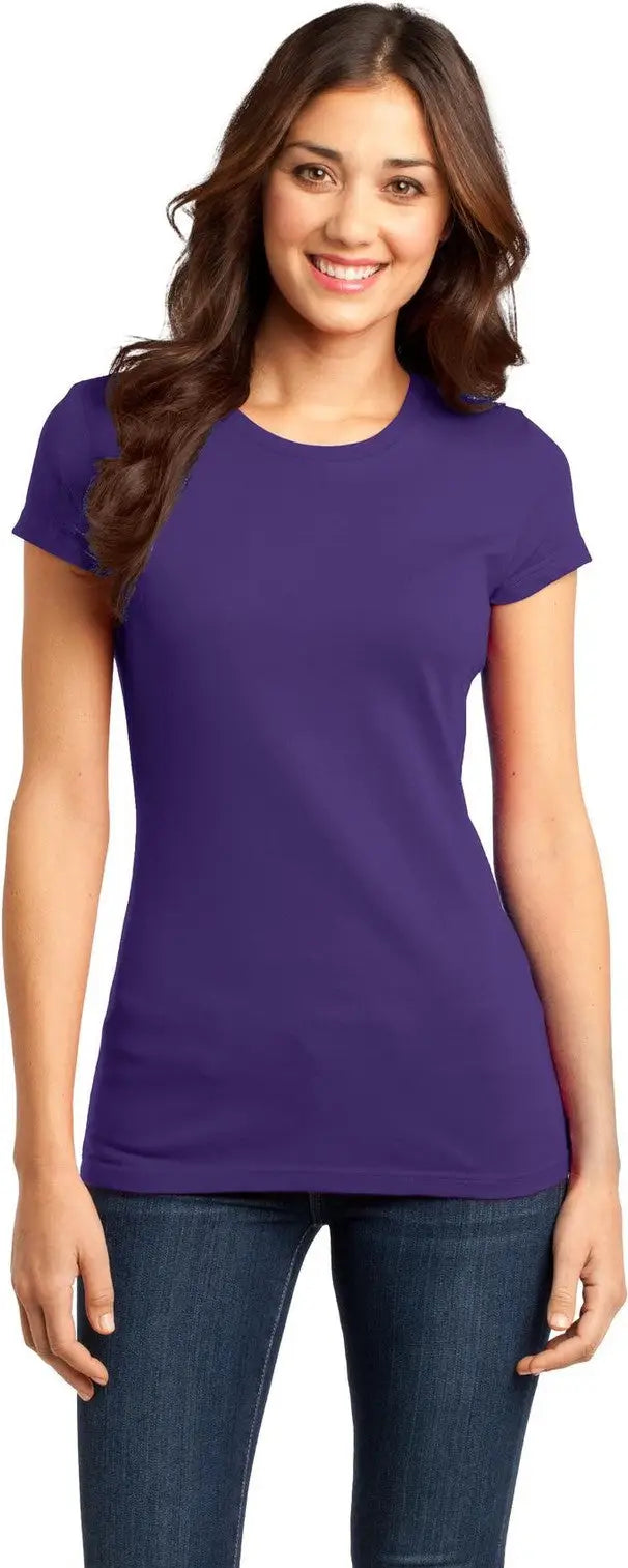 District Dt6001 Women’s Fitted Very Important Tee - Purple - Ladies Xs