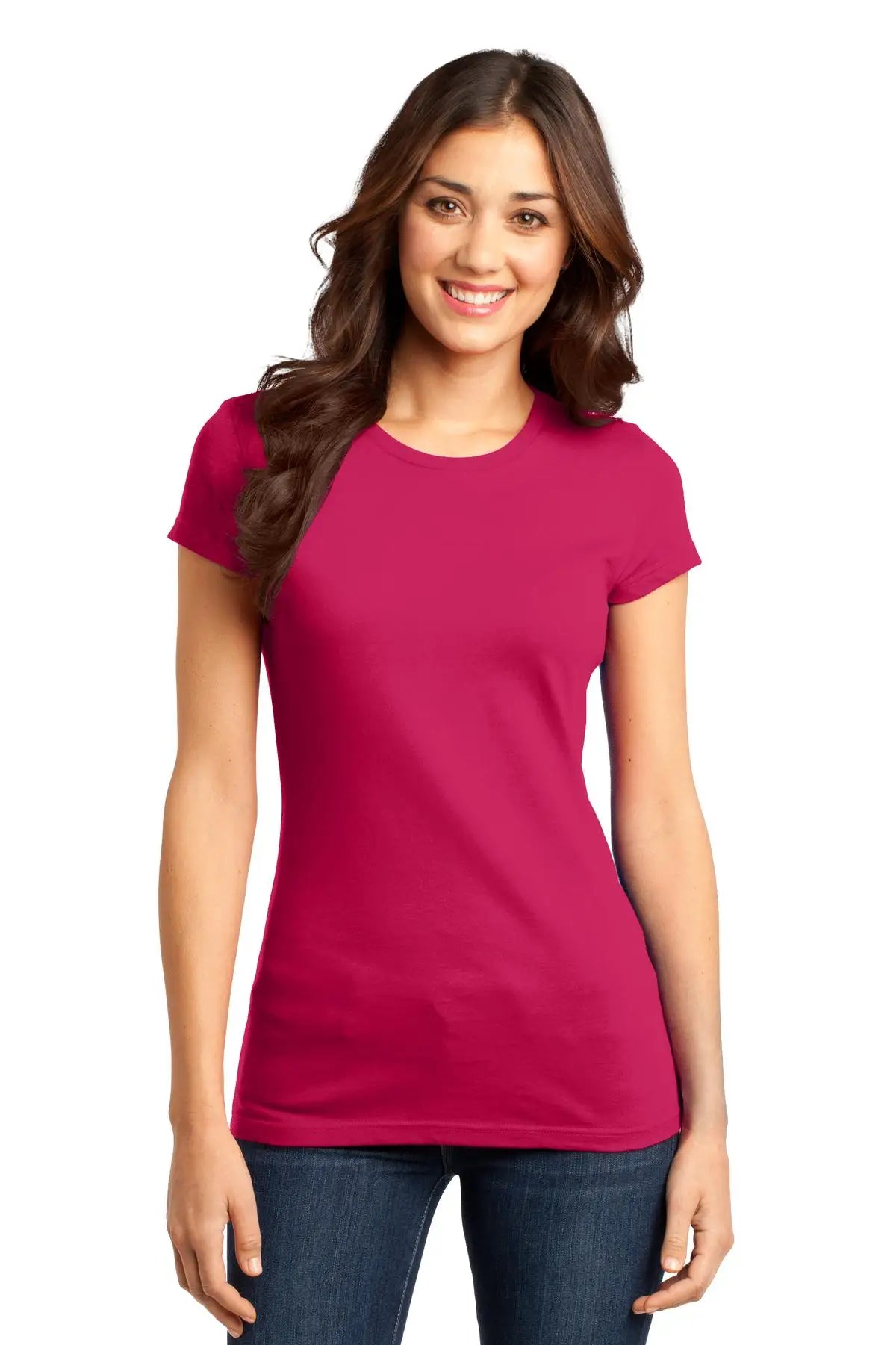 District Dt6001 Women’s Fitted Very Important Tee - Watermelon - Ladies Xs