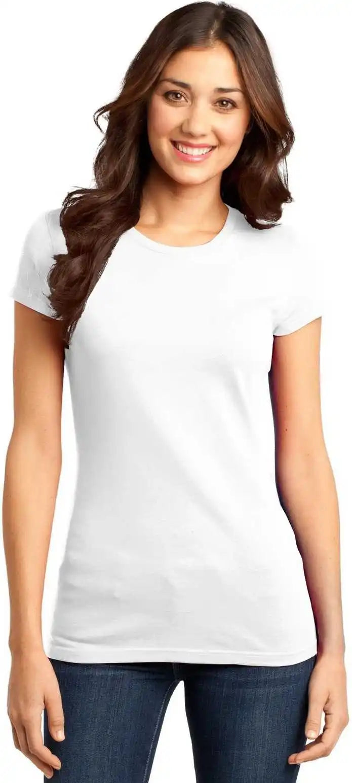 District Dt6001 Women’s Fitted Very Important Tee - White