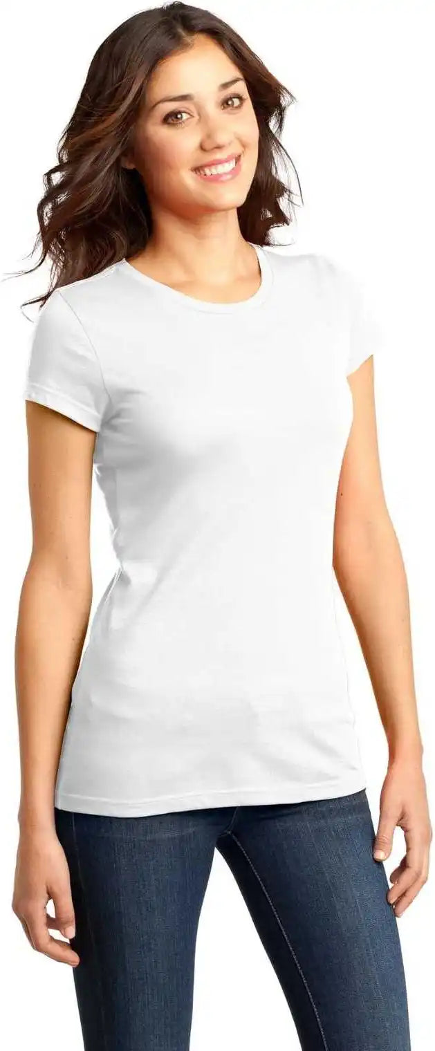 District Dt6001 Women’s Fitted Very Important Tee - White
