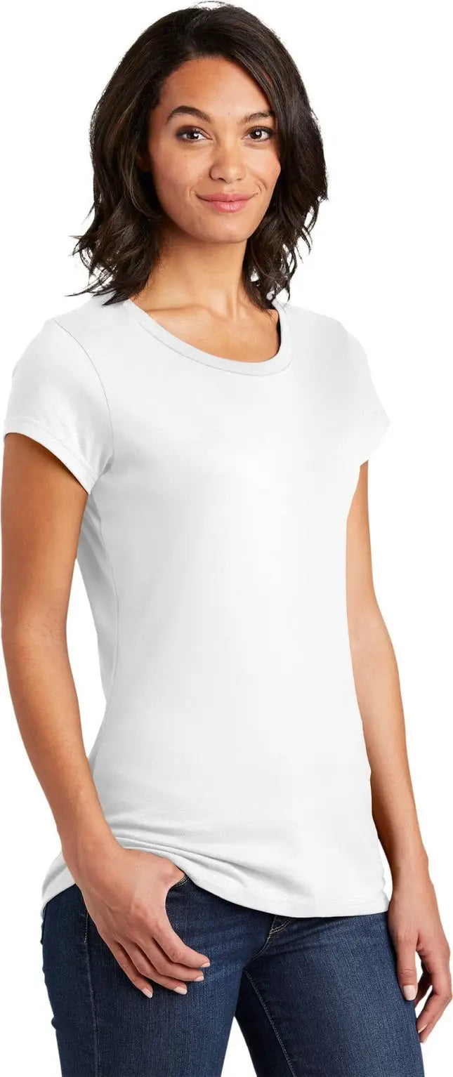 District Dt6001 Women’s Fitted Very Important Tee - White