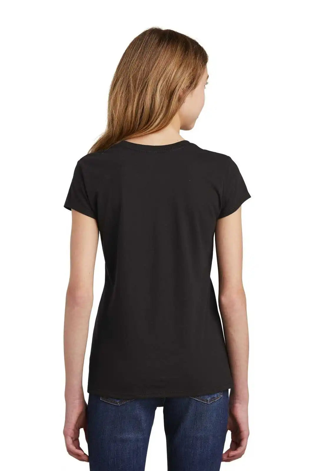 District Dt6001yg Girls Very Important Tee - Black
