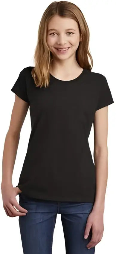 District Dt6001yg Girls Very Important Tee - Gray Frost