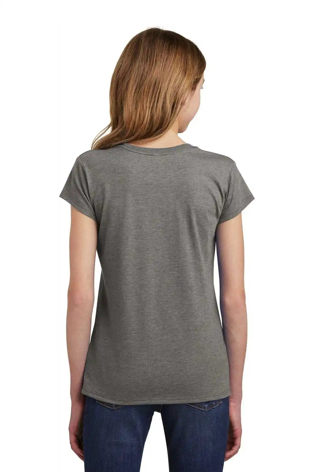 District Dt6001yg Girls Very Important Tee - Gray Frost