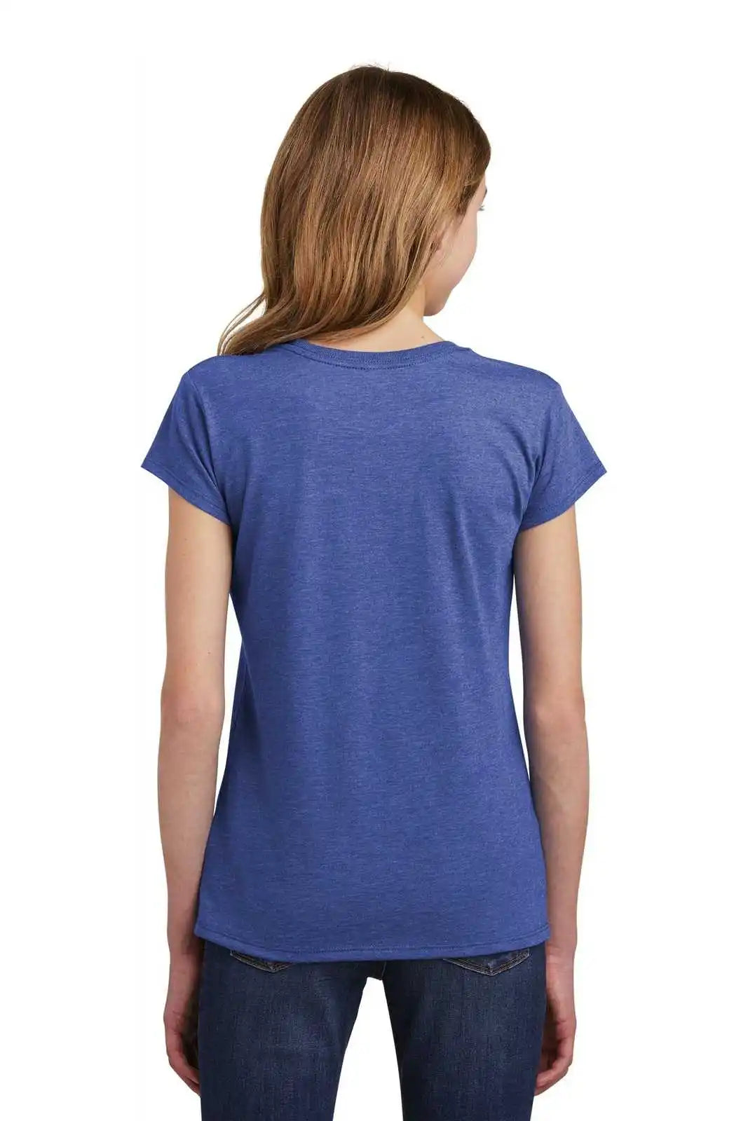 District Dt6001yg Girls Very Important Tee - Royal Frost
