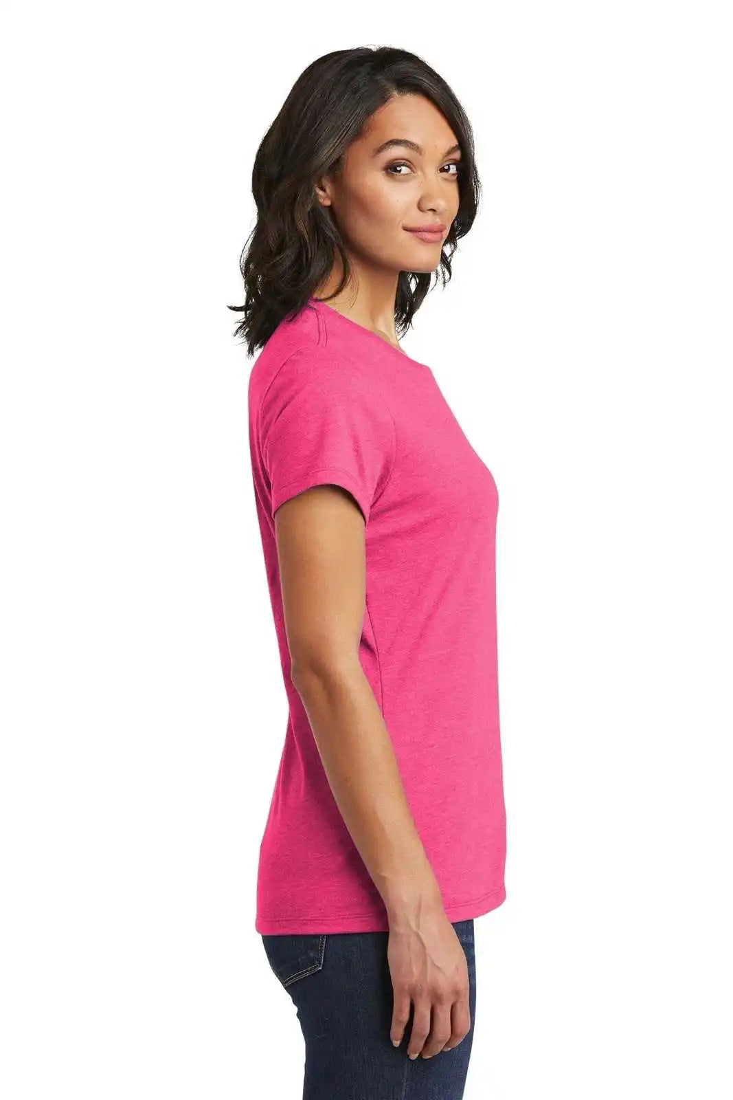 District Dt6002 Women’s Very Important Tee - Fuchsia Frost