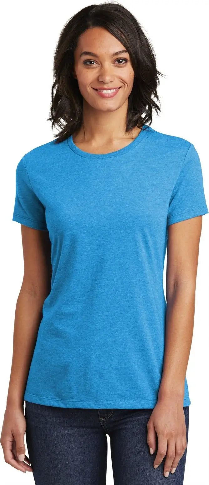 District Dt6002 Women’s Very Important Tee - Heathered Bright Turquoise - Ladies Xs