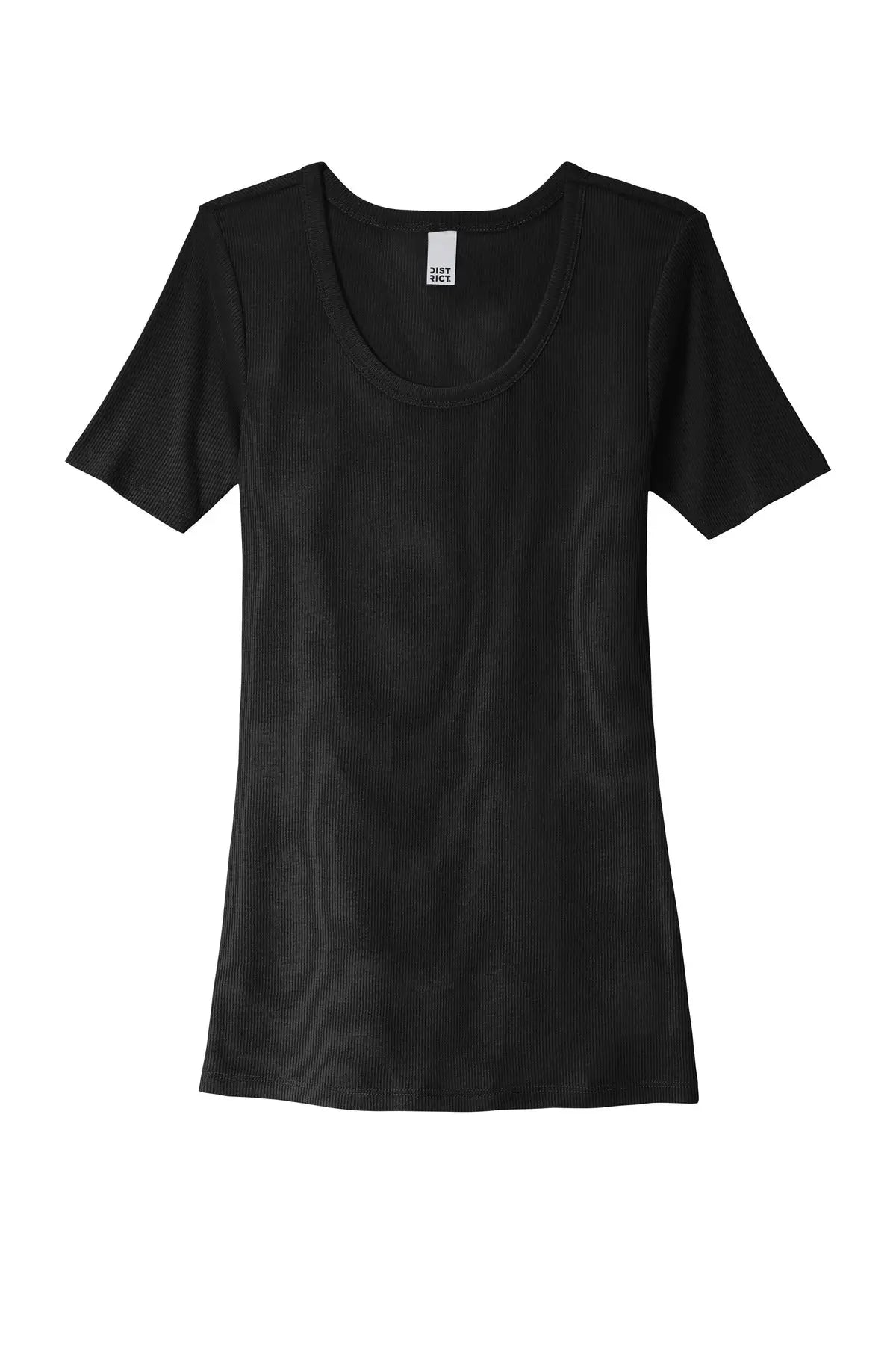 District Dt6020 Women’s V.i.t. Rib Scoop Neck Tee - Black
