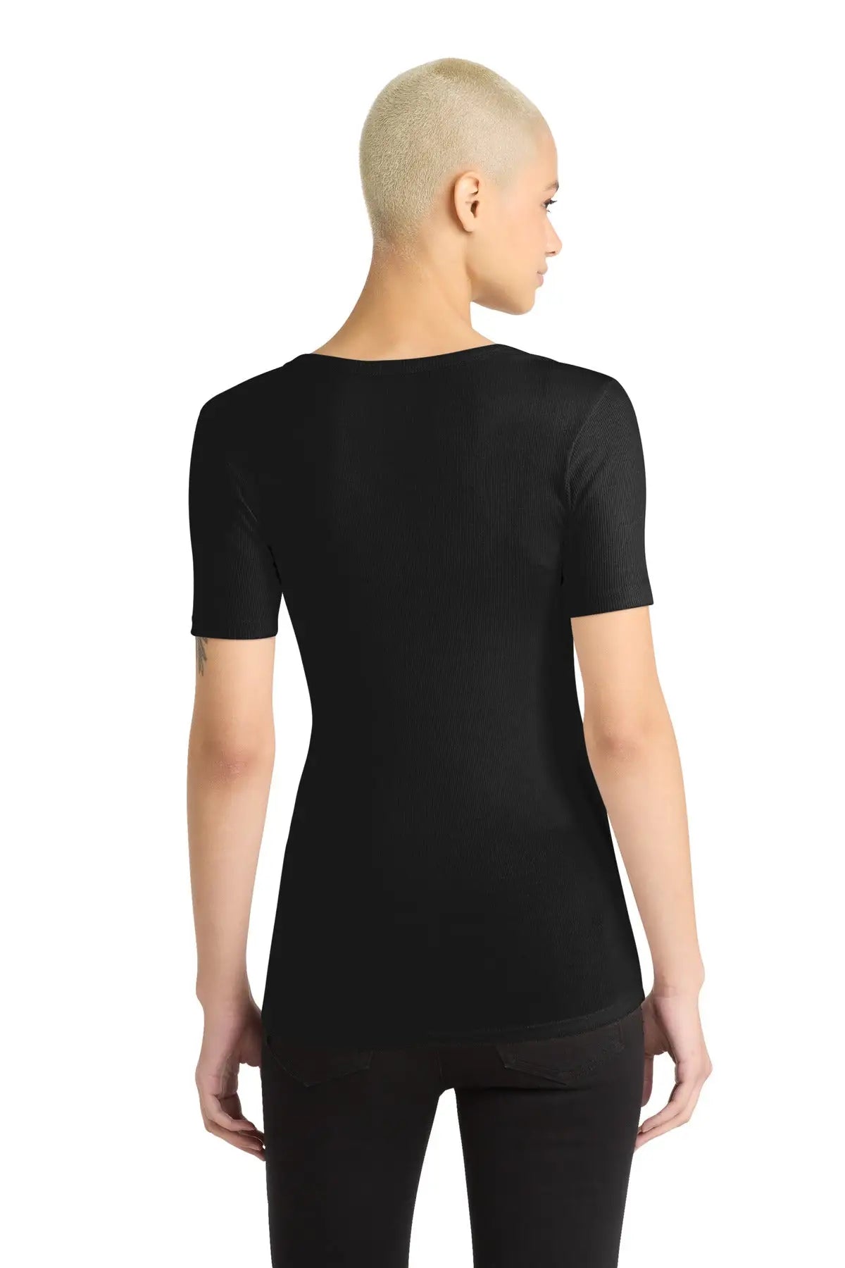 District Dt6020 Women’s V.i.t. Rib Scoop Neck Tee - Black