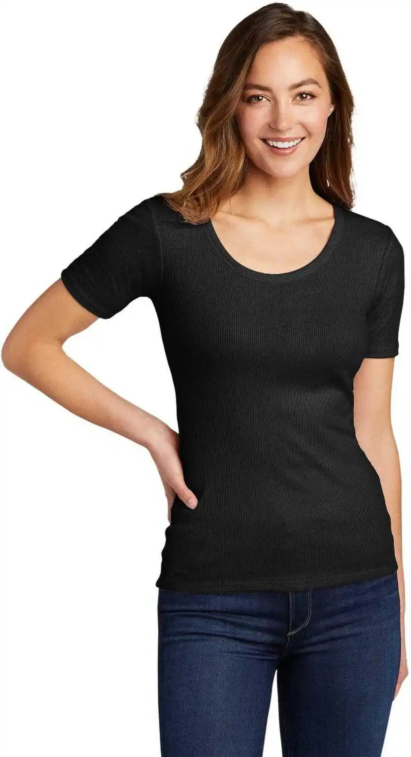 District Dt6020 Women’s V.i.t.rib Scoop Neck Tee - Black