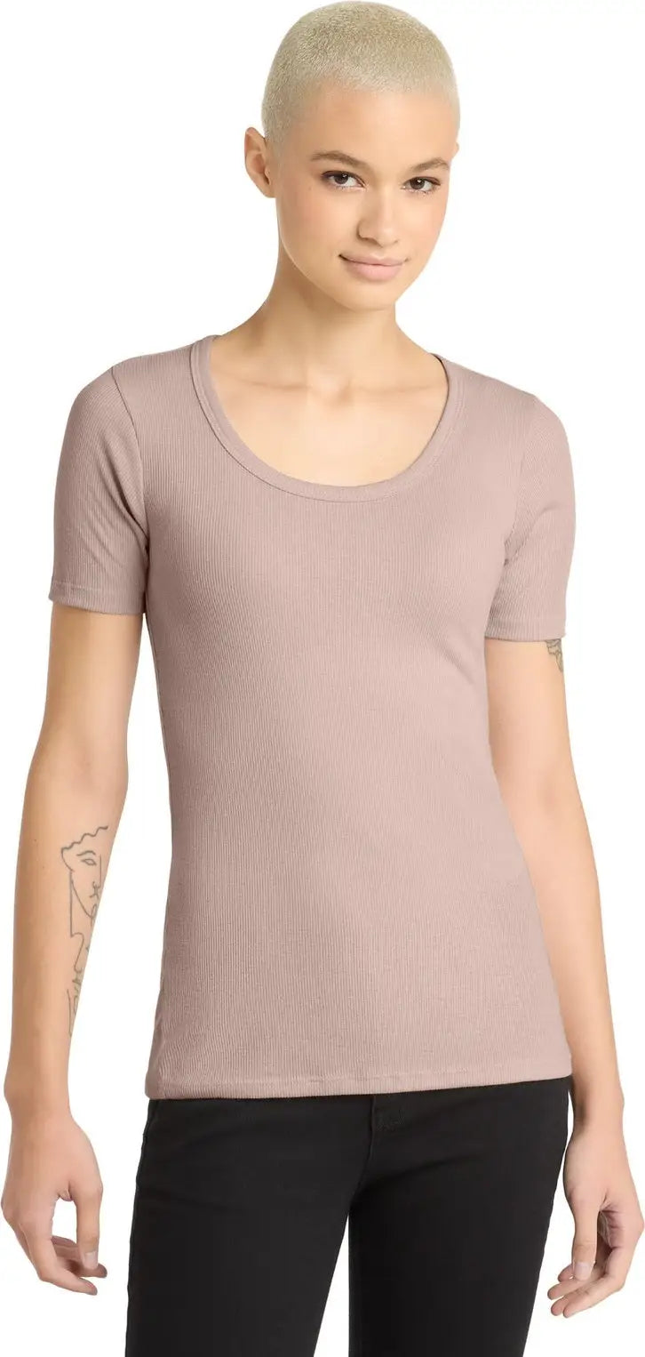 District Dt6020 Women’s V.i.t. Rib Scoop Neck Tee - Smokey Iris - Ladies Xs