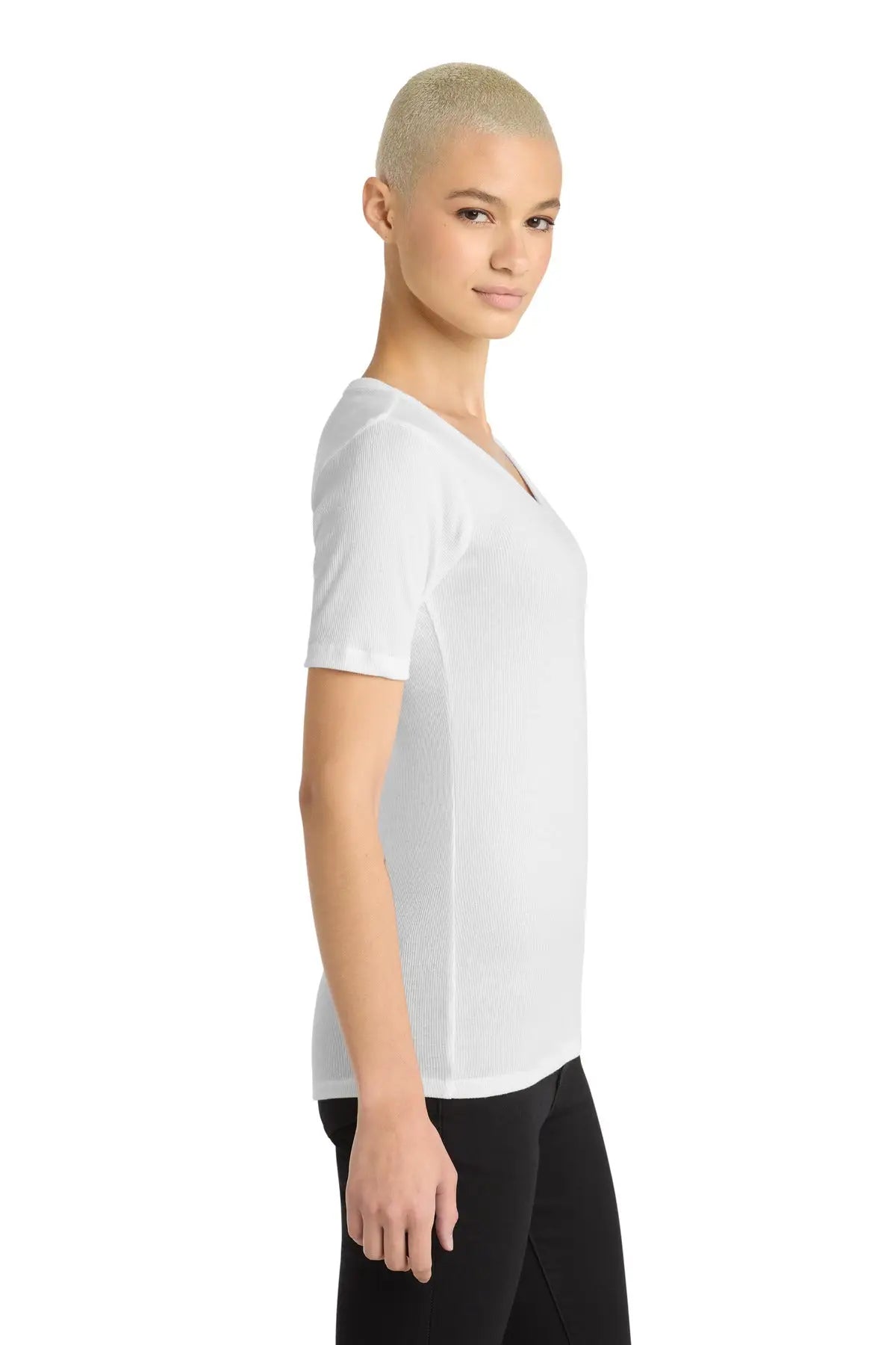 District Dt6020 Women’s V.i.t. Rib Scoop Neck Tee - White