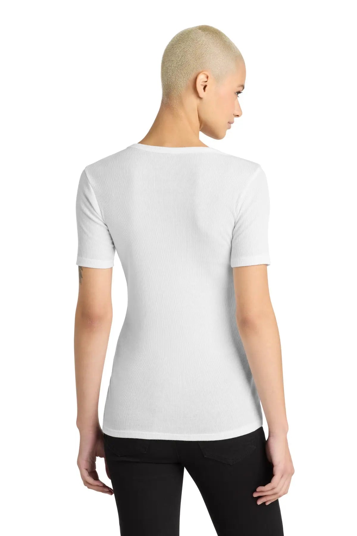 District Dt6020 Women’s V.i.t. Rib Scoop Neck Tee - White