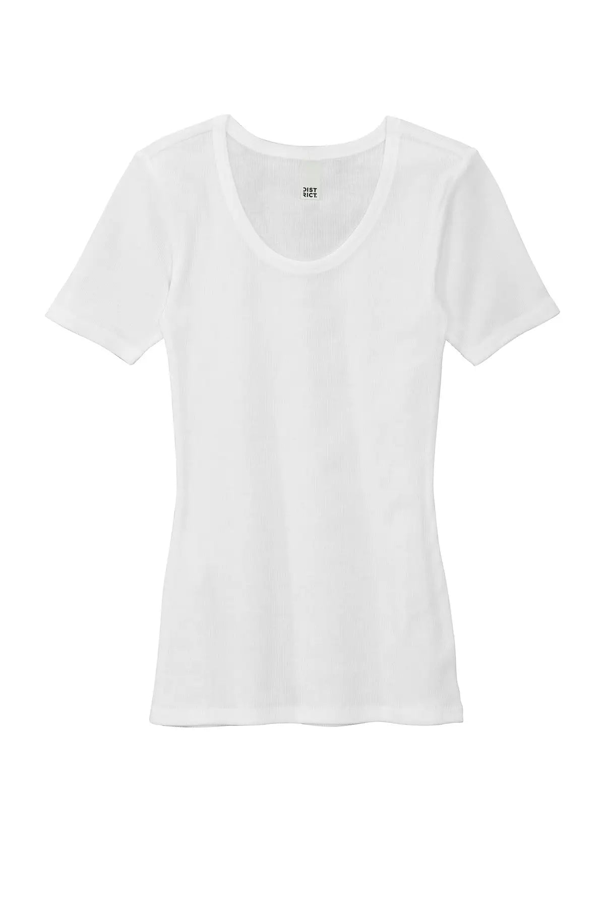 District Dt6020 Women’s V.i.t. Rib Scoop Neck Tee - White