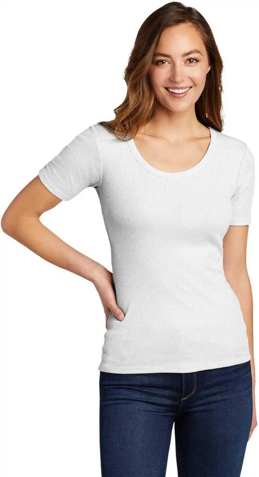 District Dt6020 Women’s V.i.t.rib Scoop Neck Tee White