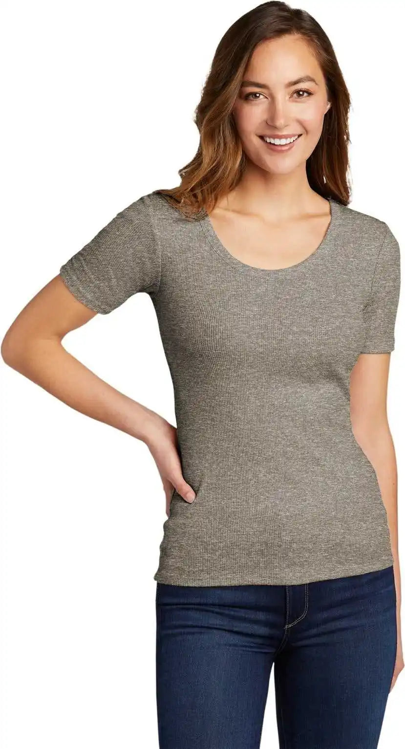 District Dt6020 Women’s Vit Rib Scoop Neck Tee - Grey Frost