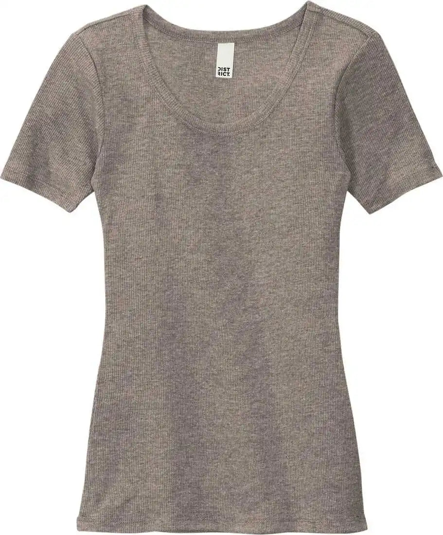 District Dt6020 Women’s Vit Rib Scoop Neck Tee - Grey Frost
